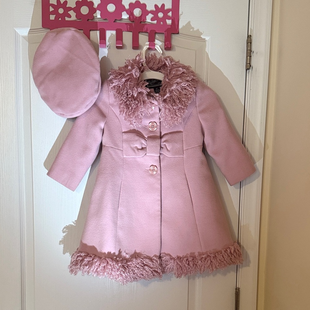 Rothschild Pink Textured Coat with Hat